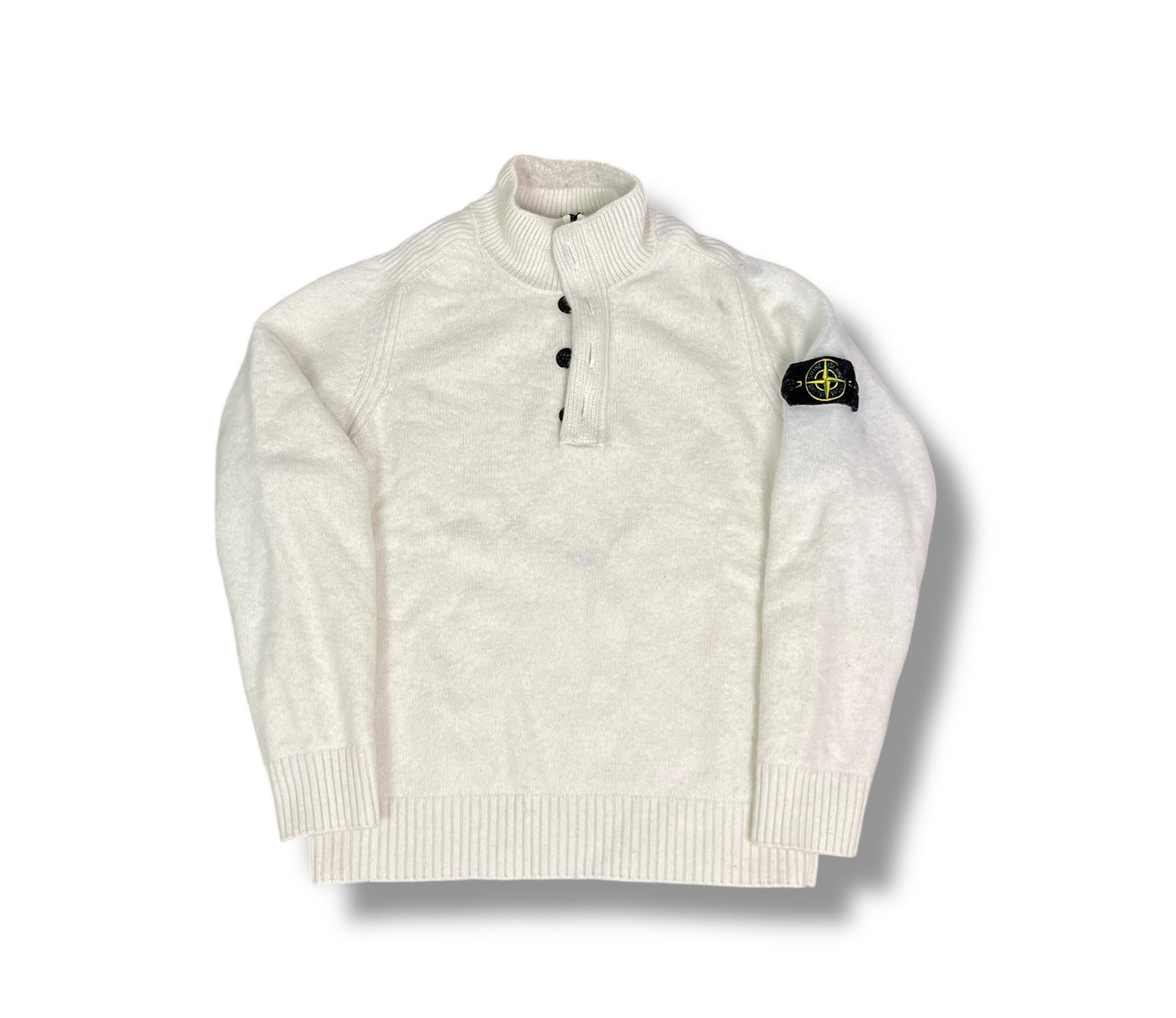Stone Island 1/4 zip Sweater aus Lammwolle