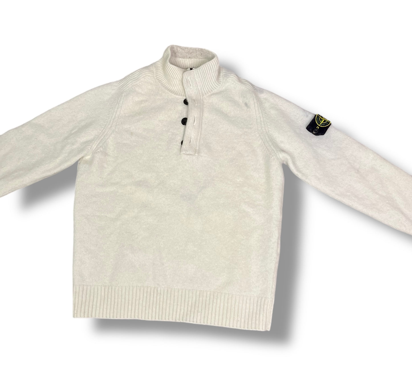 Stone Island 1/4 zip Sweater aus Lammwolle